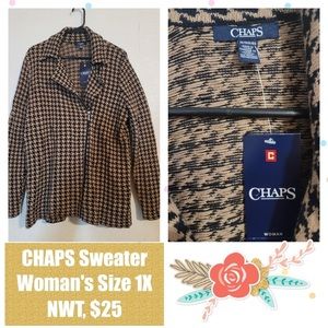 CHAPS Women's Houndstooth Sweater, 1X